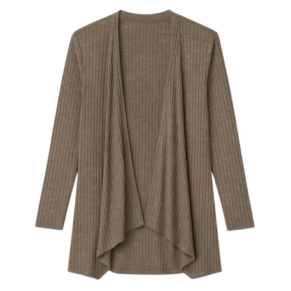AMERICAN EAGLE Brown Ribbed Open-Front Cardigan Sweater - Size XXS